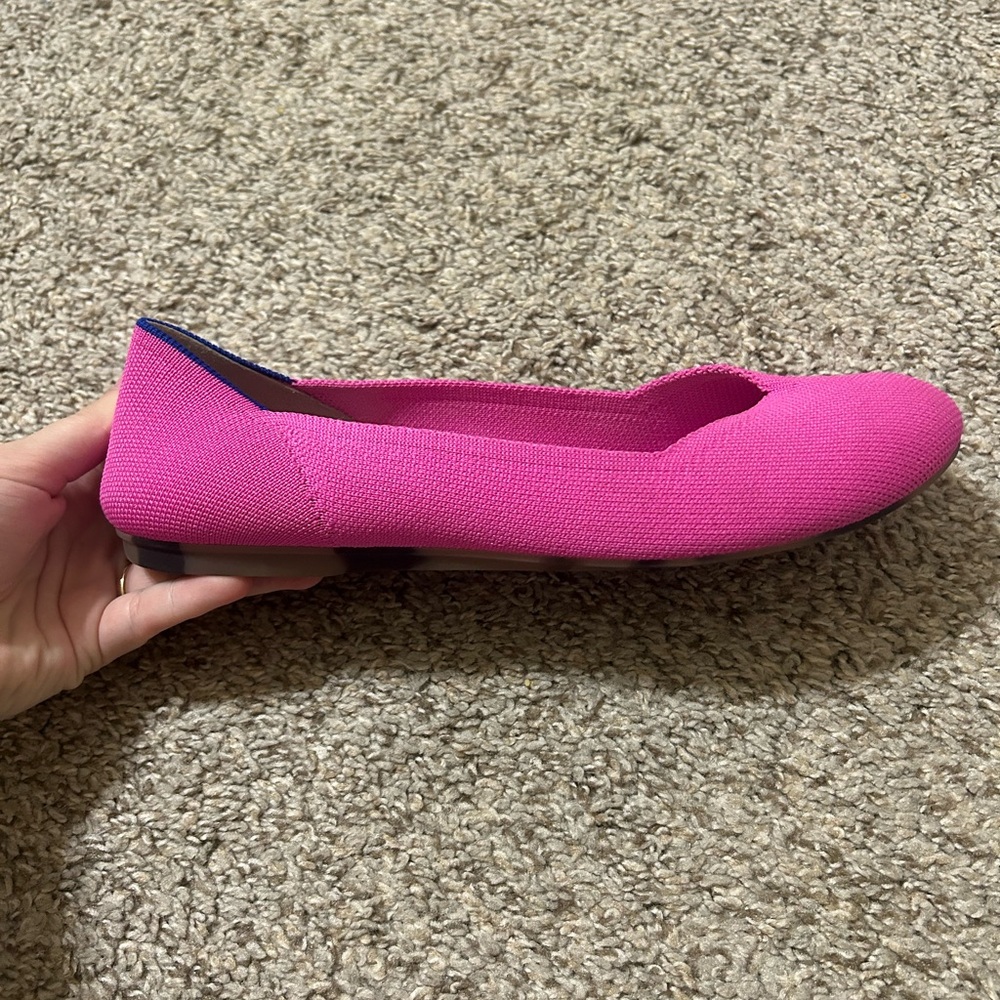 Rothy's Dragonfruit Pink Knit Ballet Flats - Picture 2 of 13